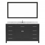 Caroline 60" Bath Vanity in Espresso, Quartz Top, Sink, MS-2060-CMSQ-ES-002