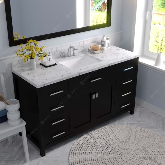 Caroline 60" Bath Vanity in Espresso, Quartz Top, Sink, MS-2060-CMSQ-ES-002