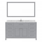 Caroline 60" Single Bath Vanity in Gray, Quartz Top, Sink, MS-2060-CMSQ-GR