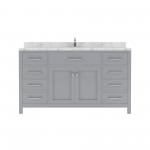 Caroline 60" Single Bath Vanity in Gray, Quartz Top, Sink, MS-2060-CMSQ-GR-NM