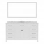 Caroline 60" Bath Vanity in White, Quartz Top, Sink, MS-2060-CMSQ-WH-001