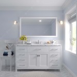Caroline 60" Bath Vanity in White, Quartz Top, Sink, MS-2060-CMSQ-WH-001