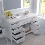 Caroline 60" Bath Vanity in White, Quartz Top, Sink, MS-2060-CMSQ-WH-001