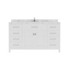 Caroline 60" Bath Vanity in White, Quartz Top, Sink, MS-2060-CMSQ-WH-NM