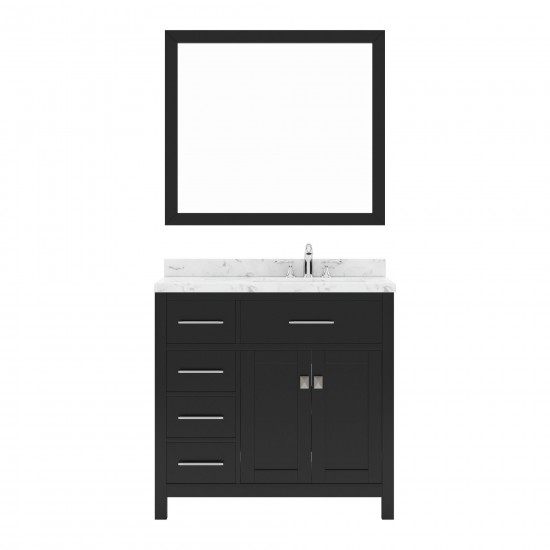 Caroline Parkway 36" Bath Vanity in Espresso, Quartz Top, Sink, MS-2136L-CMRO-ES