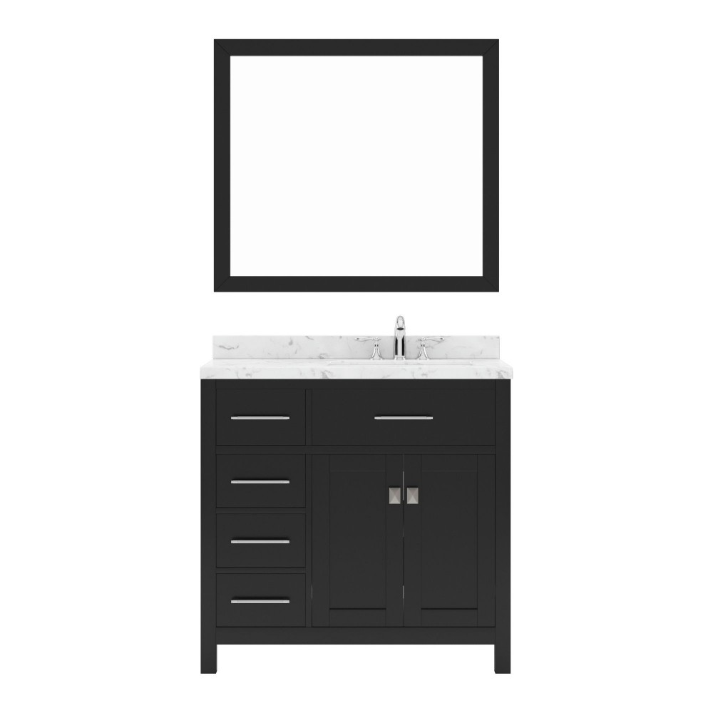 Caroline Parkway 36" Bath Vanity in Espresso, Quartz Top, Sink, MS-2136L-CMRO-ES