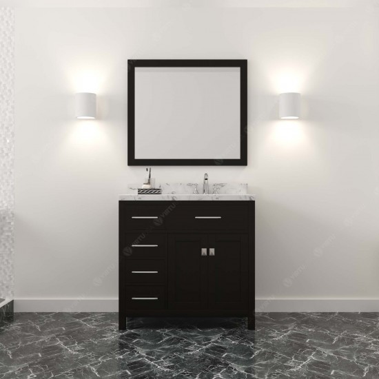 Caroline Parkway 36" Bath Vanity in Espresso, Quartz Top, Sink, MS-2136L-CMRO-ES