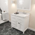 Caroline Parkway 36" Bath Vanity in White, Quartz Top, Sink, MS-2136L-CMRO-WH
