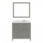 Caroline Parkway 36" Bath Vanity in Gray, Quartz Top, Sink, MS-2136L-CMSQ-CG-001