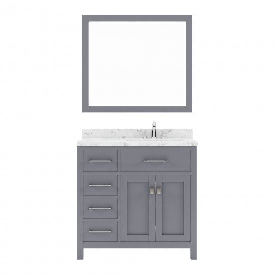 Caroline Parkway 36" Bath Vanity in Gray, Quartz Top, Sink, MS-2136L-CMSQ-GR-001