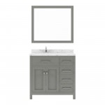 Caroline Parkway 36" Bath Vanity in Gray, Quartz Top, Sink, MS-2136R-CMRO-CG-001