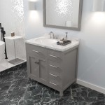 Caroline Parkway 36" Bath Vanity in Gray, Quartz Top, Sink, MS-2136R-CMRO-CG-001