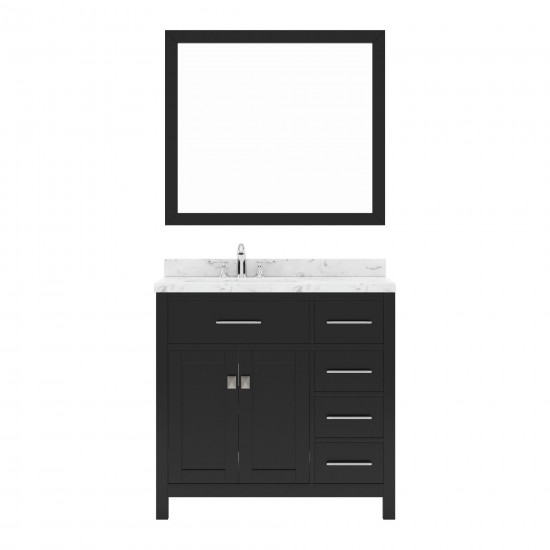 Caroline Parkway 36" Bath Vanity Espresso Quartz Top, Sink, MS-2136R-CMRO-ES-001