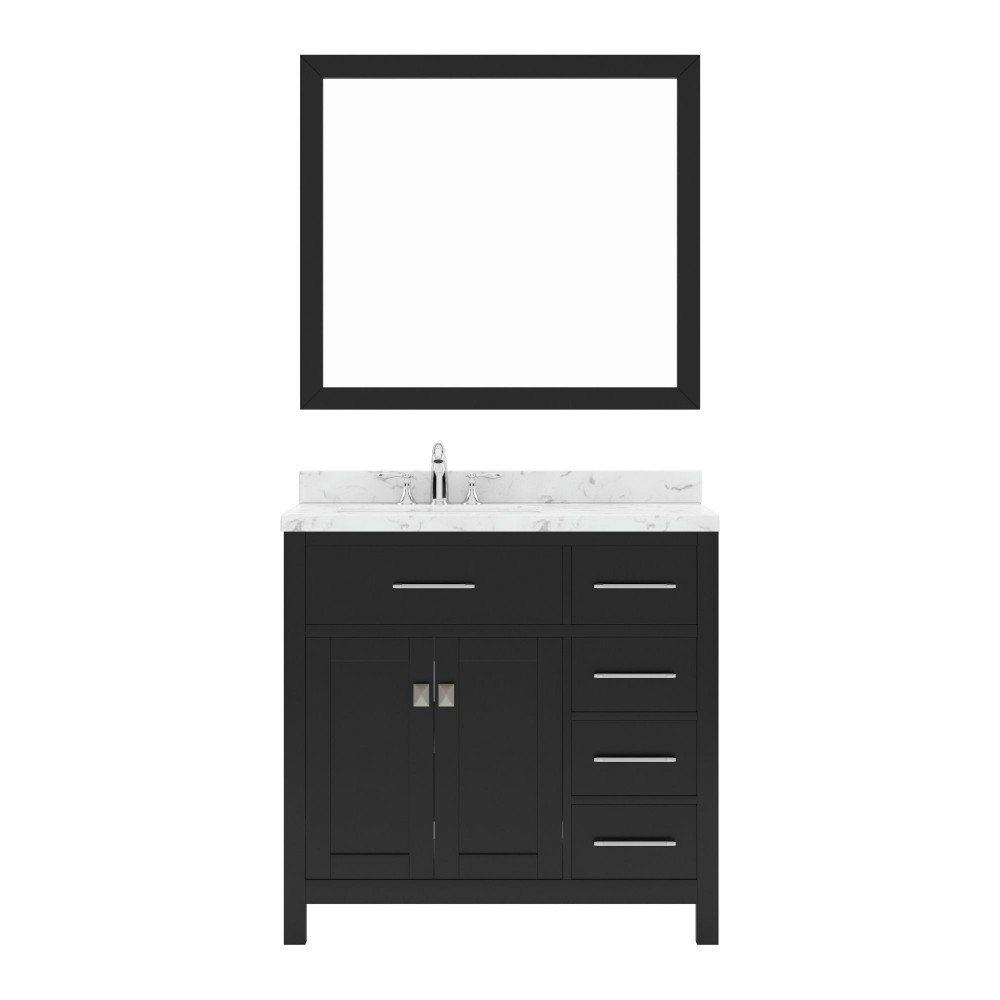 Caroline Parkway 36" Bath Vanity Espresso Quartz Top, Sink, MS-2136R-CMRO-ES-001