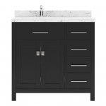 Caroline Parkway 36" Bath Vanity Espresso, Quartz Top, Sink, MS-2136R-CMRO-ES-NM