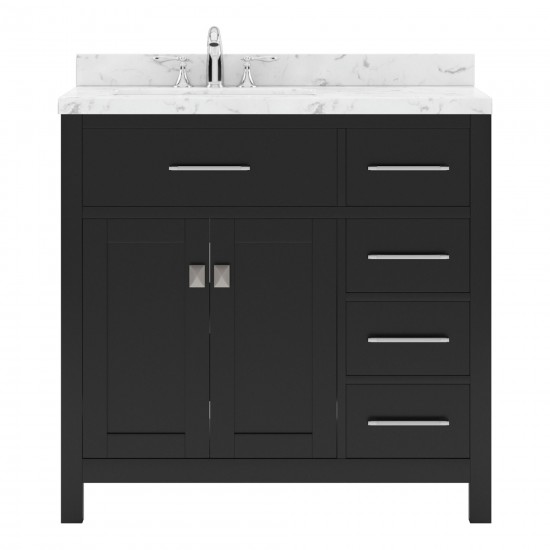 Caroline Parkway 36" Bath Vanity Espresso, Quartz Top, Sink, MS-2136R-CMRO-ES-NM