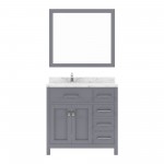 Caroline Parkway 36" Bath Vanity in Gray, Quartz Top, Sink, MS-2136R-CMRO-GR