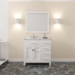 Caroline Parkway 36" Bath Vanity in White, Quartz Top, Sink, MS-2136R-CMRO-WH