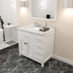 Caroline Parkway 36" Bath Vanity in White, Quartz Top, Sink, MS-2136R-CMRO-WH