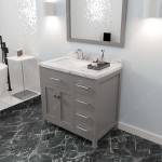 Caroline Parkway 36" Bath Vanity in Gray, Quartz Top, Sink, MS-2136R-CMSQ-CG-001