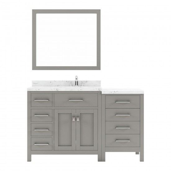 Caroline Parkway 57" Bath Vanity in Gray, Quartz Top, Sink, MS-2157L-CMRO-CG