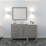 Caroline Parkway 57" Bath Vanity in Gray, Quartz Top, Sink, MS-2157L-CMRO-CG