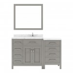 Caroline Parkway 57" Bath Vanity in Gray, Quartz Top, Sink, MS-2157L-CMRO-CG-001