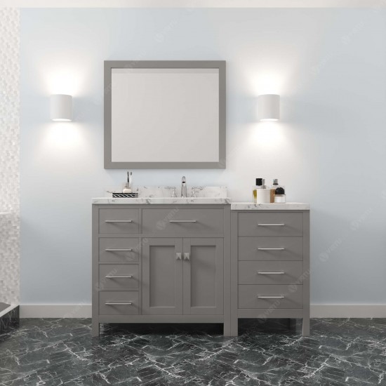 Caroline Parkway 57" Bath Vanity in Gray, Quartz Top, Sink, MS-2157L-CMRO-CG-001