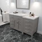 Caroline Parkway 57" Bath Vanity in Gray, Quartz Top, Sink, MS-2157L-CMRO-CG-001