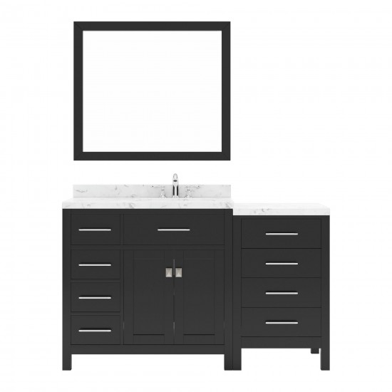 Caroline Parkway 57" Bath Vanity Espresso Quartz Top, Sink, MS-2157L-CMRO-ES-001