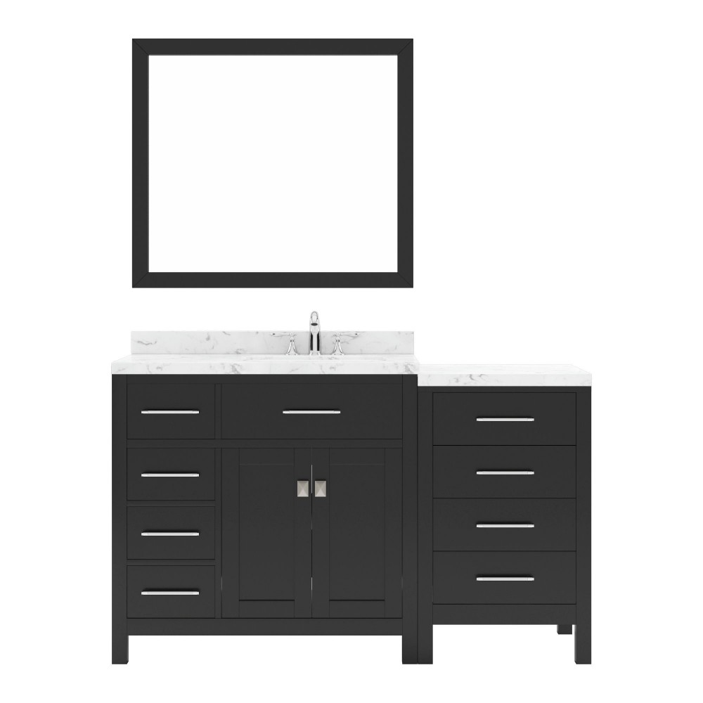 Caroline Parkway 57" Bath Vanity Espresso Quartz Top, Sink, MS-2157L-CMRO-ES-001