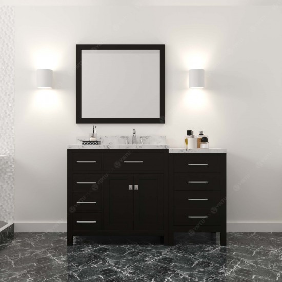 Caroline Parkway 57" Bath Vanity Espresso Quartz Top, Sink, MS-2157L-CMRO-ES-001