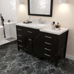 Caroline Parkway 57" Bath Vanity Espresso Quartz Top, Sink, MS-2157L-CMRO-ES-001