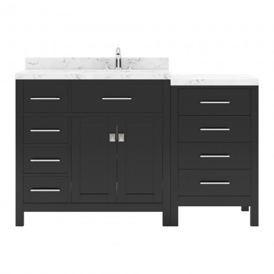 Caroline Parkway 57" Bath Vanity Espresso, Quartz Top, Sink, MS-2157L-CMRO-ES-NM