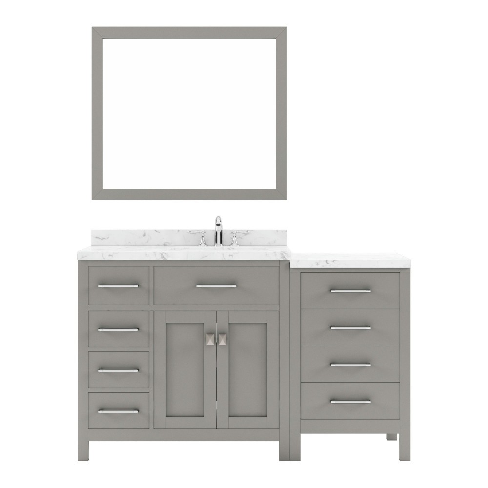 Caroline Parkway 57" Bath Vanity in Gray, Quartz Top, Sink, MS-2157L-CMSQ-CG-001