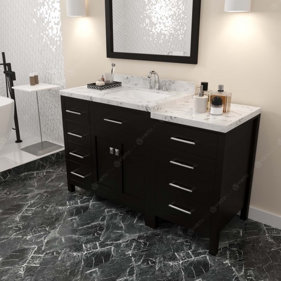 Caroline Parkway 57" Bath Vanity Espresso Quartz Top, Sink, MS-2157L-CMSQ-ES-001