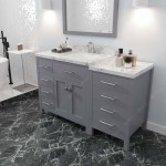 Caroline Parkway 57" Bath Vanity in Gray, Quartz Top, Sink, MS-2157L-CMSQ-GR