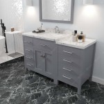 Caroline Parkway 57" Bath Vanity in Gray, Quartz Top, Sink, MS-2157L-CMSQ-GR-002