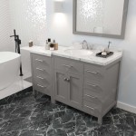 Caroline Parkway 57" Bath Vanity in Gray, Quartz Top, Sink, MS-2157R-CMRO-CG-001