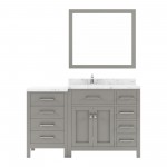 Caroline Parkway 57" Bath Vanity in Gray, Quartz Top, Sink, MS-2157R-CMRO-CG-002