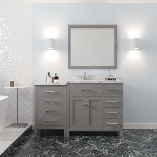 Caroline Parkway 57" Bath Vanity in Gray, Quartz Top, Sink, MS-2157R-CMRO-CG-002