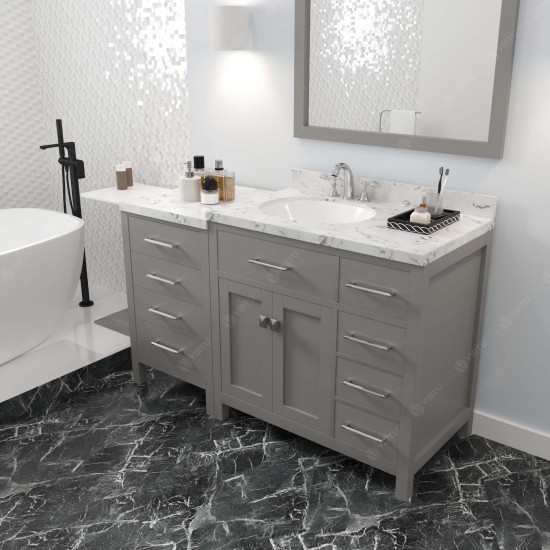 Caroline Parkway 57" Bath Vanity in Gray, Quartz Top, Sink, MS-2157R-CMRO-CG-002