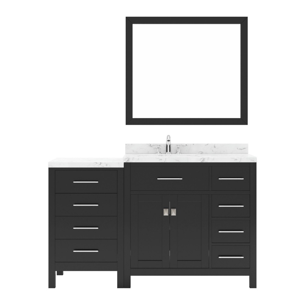 Caroline Parkway 57" Bath Vanity Espresso Quartz Top, Sink, MS-2157R-CMRO-ES-001