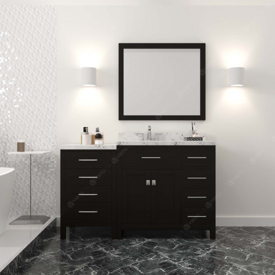 Caroline Parkway 57" Bath Vanity Espresso Quartz Top, Sink, MS-2157R-CMRO-ES-001