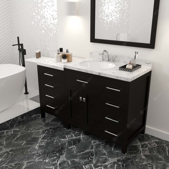 Caroline Parkway 57" Bath Vanity Espresso Quartz Top, Sink, MS-2157R-CMRO-ES-001