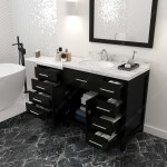 Caroline Parkway 57" Bath Vanity Espresso Quartz Top, Sink, MS-2157R-CMRO-ES-001