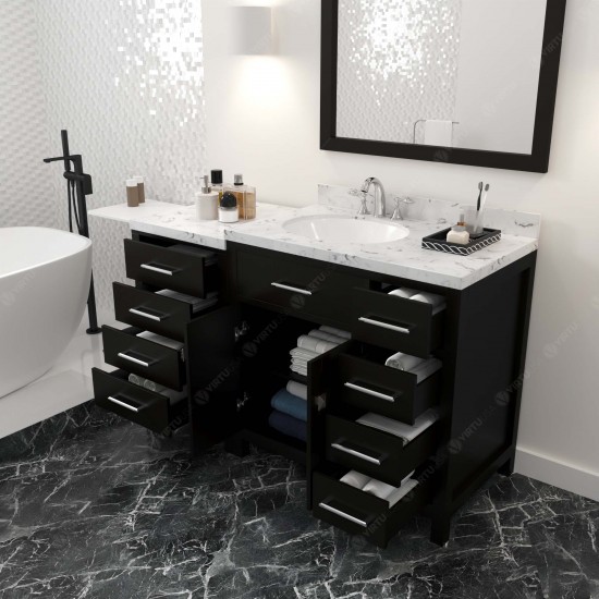 Caroline Parkway 57" Bath Vanity Espresso Quartz Top, Sink, MS-2157R-CMRO-ES-001