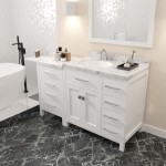 Caroline Parkway 57" Bath Vanity White, Quartz Top, Sink, MS-2157R-CMRO-WH-002