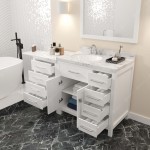 Caroline Parkway 57" Bath Vanity White, Quartz Top, Sink, MS-2157R-CMRO-WH-002