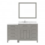 Caroline Parkway 57" Bath Vanity in Gray, Quartz Top, Sink, MS-2157R-CMSQ-CG-001